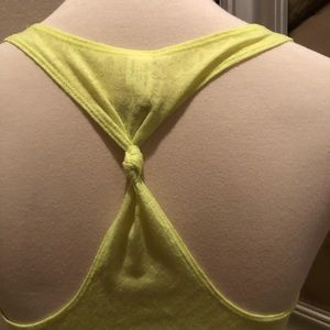 Under Armour heat gear Neon Yellow Twist Tank Top